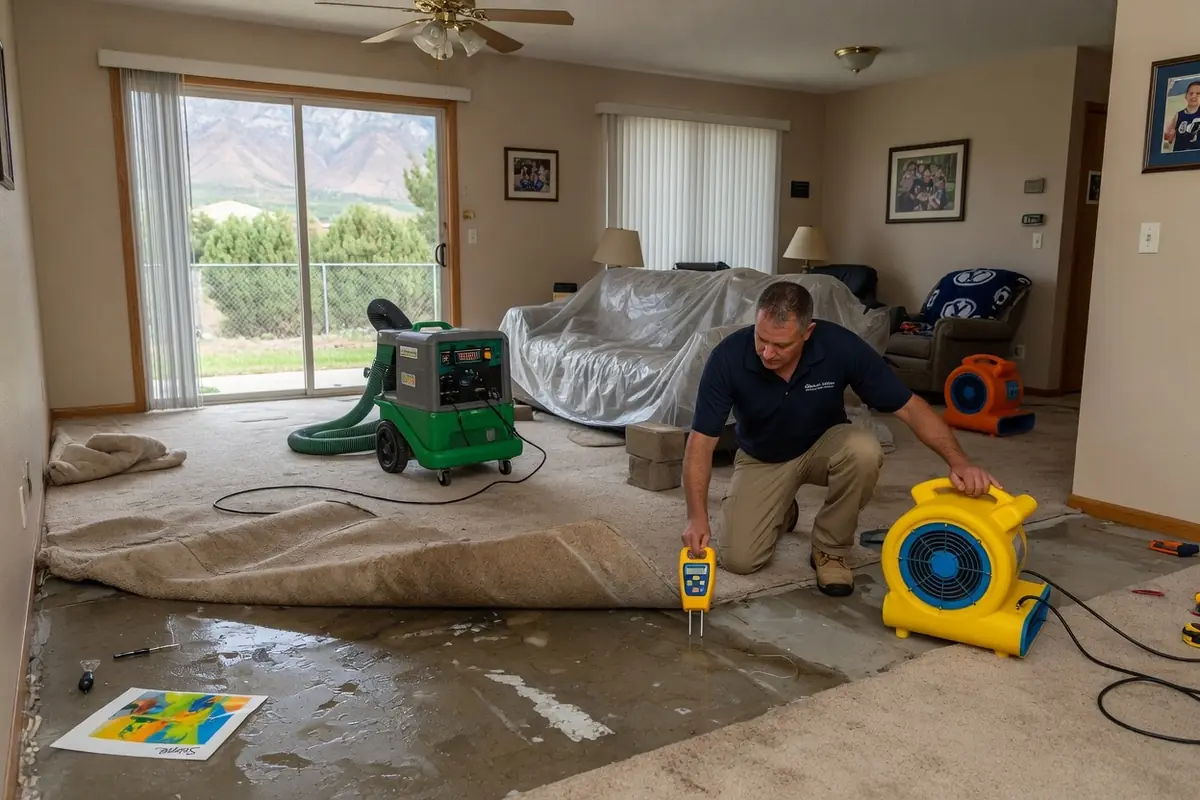 Residential Water Damage Restoration Provo UT, LLC crew at work